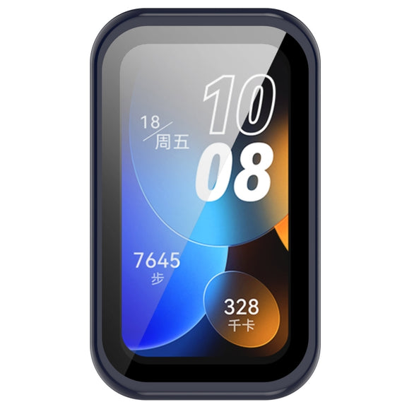 For Huawei Band 10 / 9 / 8 PC + Tempered Film Integrated Protective Watch Case(Ink Blue)