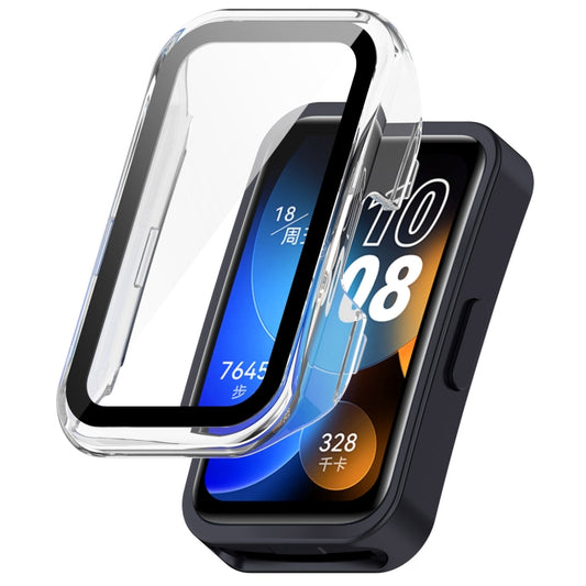 For Huawei Band 10 / 9 / 8 PC + Tempered Film Integrated Protective Watch Case(Transparent White) - Watch Cases by PMC Jewellery | Online Shopping South Africa | PMC Jewellery | Buy Now Pay Later Mobicred