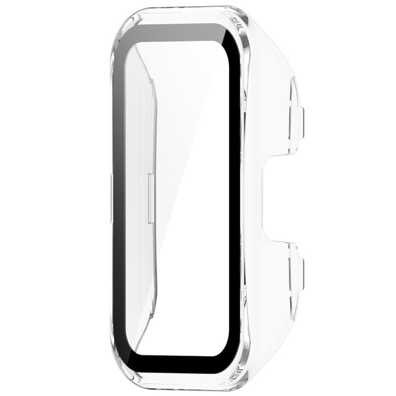 For Huawei Band 10 / 9 / 8 PC + Tempered Film Integrated Protective Watch Case(Transparent White)