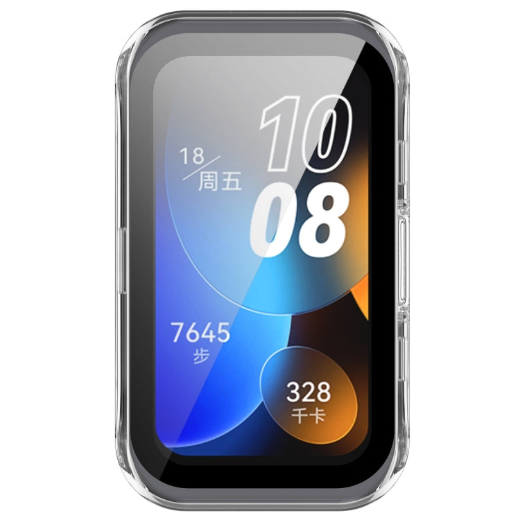 For Huawei Band 10 / 9 / 8 PC + Tempered Film Integrated Protective Watch Case(Transparent White) - Watch Cases by PMC Jewellery | Online Shopping South Africa | PMC Jewellery | Buy Now Pay Later Mobicred