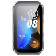 For Huawei Band 10 / 9 / 8 PC + Tempered Film Integrated Protective Watch Case(Transparent White)