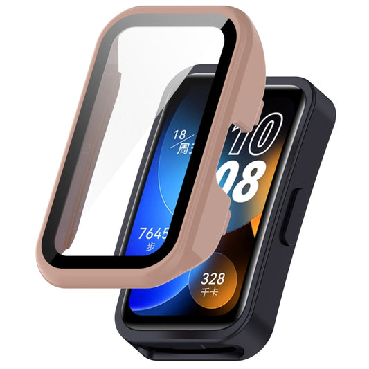 For Huawei Band 10 / 9 / 8 PC + Tempered Film Integrated Protective Watch Case(Pink) - Watch Cases by PMC Jewellery | Online Shopping South Africa | PMC Jewellery | Buy Now Pay Later Mobicred