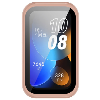 For Huawei Band 10 / 9 / 8 PC + Tempered Film Integrated Protective Watch Case(Pink) - Watch Cases by PMC Jewellery | Online Shopping South Africa | PMC Jewellery | Buy Now Pay Later Mobicred