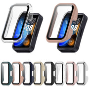 For Huawei Band 10 / 9 / 8 PC + Tempered Film Integrated Protective Watch Case(Transparent White)