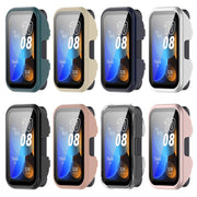 For Huawei Band 10 / 9 / 8 PC + Tempered Film Integrated Protective Watch Case(Pink)