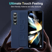 For Samsung Galaxy Z Fold4 Silicone Wristband Holder Foldable Phone Case(Blue)
