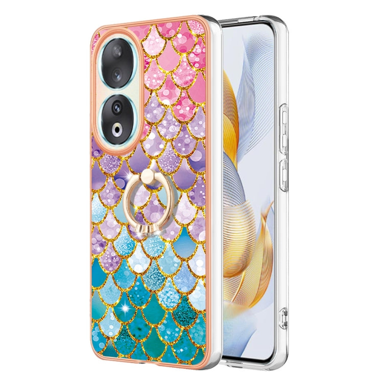 For Honor 90 5G Electroplating IMD TPU Phone Case with Ring(Colorful Scales) - Honor Cases by PMC TechLife | Online Shopping South Africa | PMC TechLife