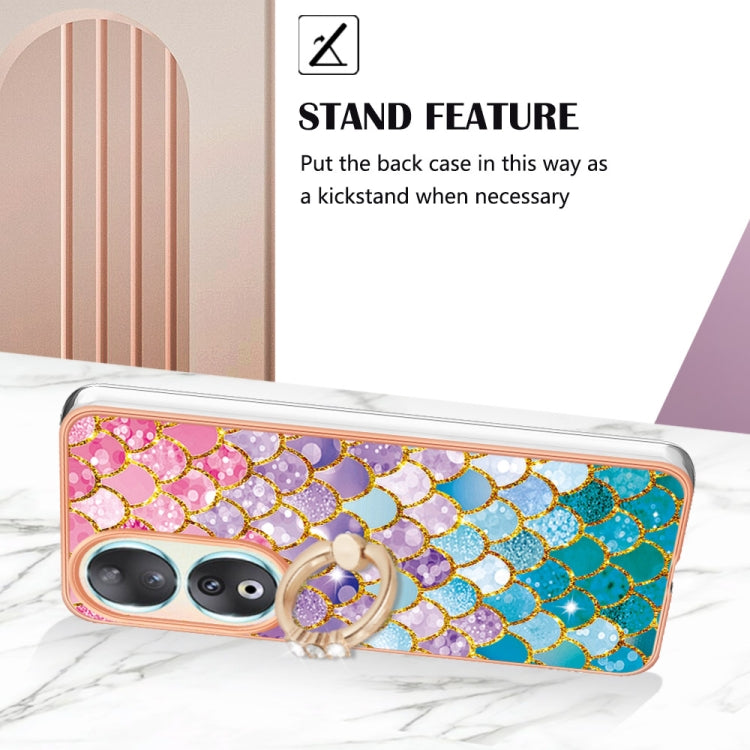 For Honor 90 5G Electroplating IMD TPU Phone Case with Ring(Colorful Scales) - Honor Cases by PMC TechLife | Online Shopping South Africa | PMC TechLife