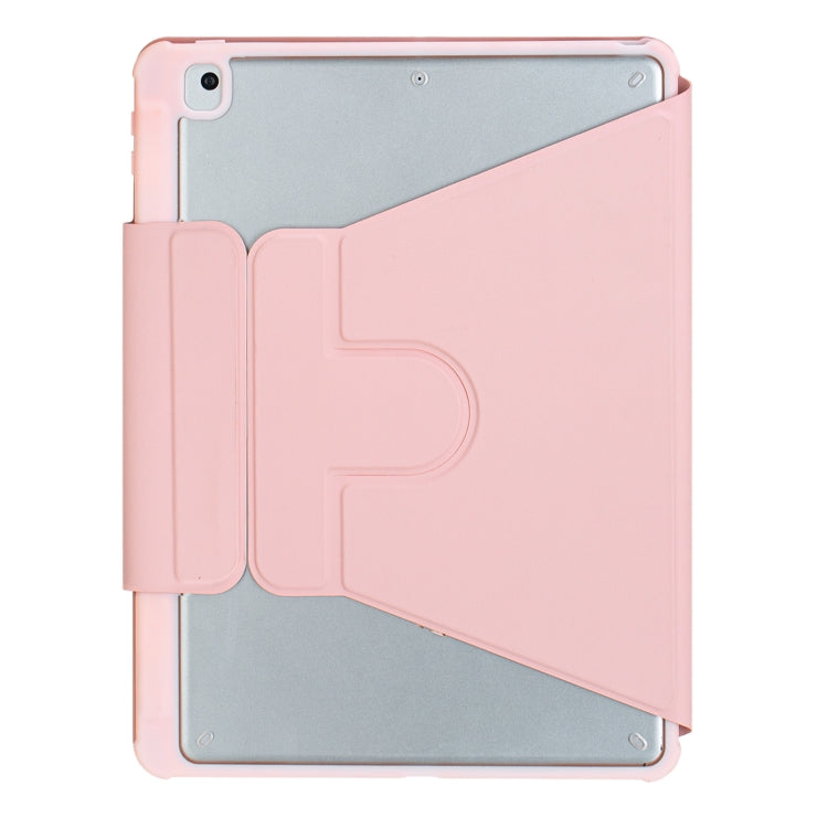 For iPad 10th Gen 10.9 2022 F10B 360 Rotation Acrylic Transparent Bluetooth Keyboard Leather Case(Pink) - Universal by PMC Jewellery | Online Shopping South Africa | PMC Jewellery