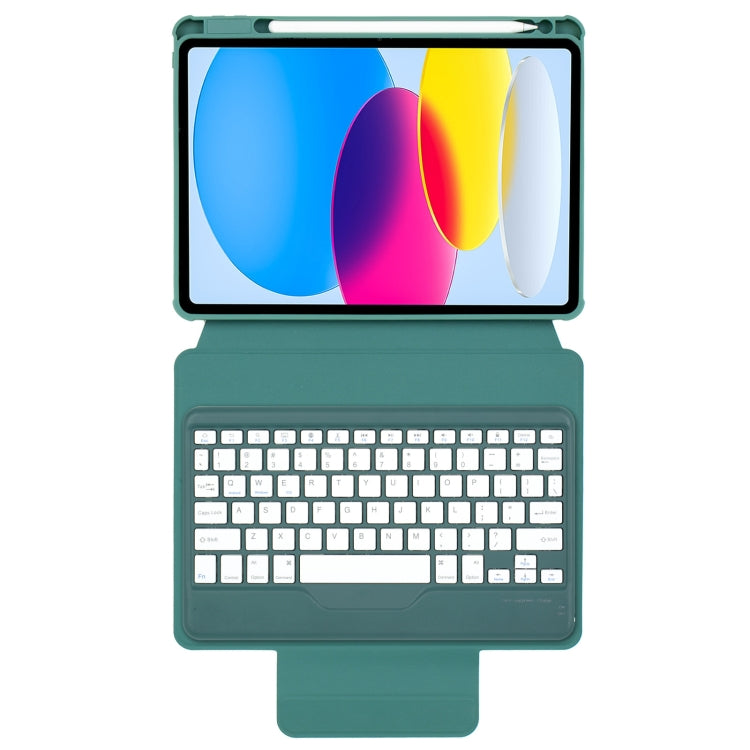 For iPad 10th Gen 10.9 2022 F10B 360 Rotation Acrylic Transparent Bluetooth Keyboard Leather Case(Green) - Universal by PMC TechLife | Online Shopping South Africa | PMC TechLife