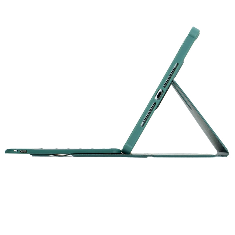 For iPad 10th Gen 10.9 2022 F10B 360 Rotation Acrylic Transparent Bluetooth Keyboard Leather Case(Green)
