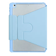 For iPad 10th Gen 10.9 2022 F10B-A 360 Rotation Acrylic Transparent Bluetooth Keyboard Leather Case With Touch Control(Blue)