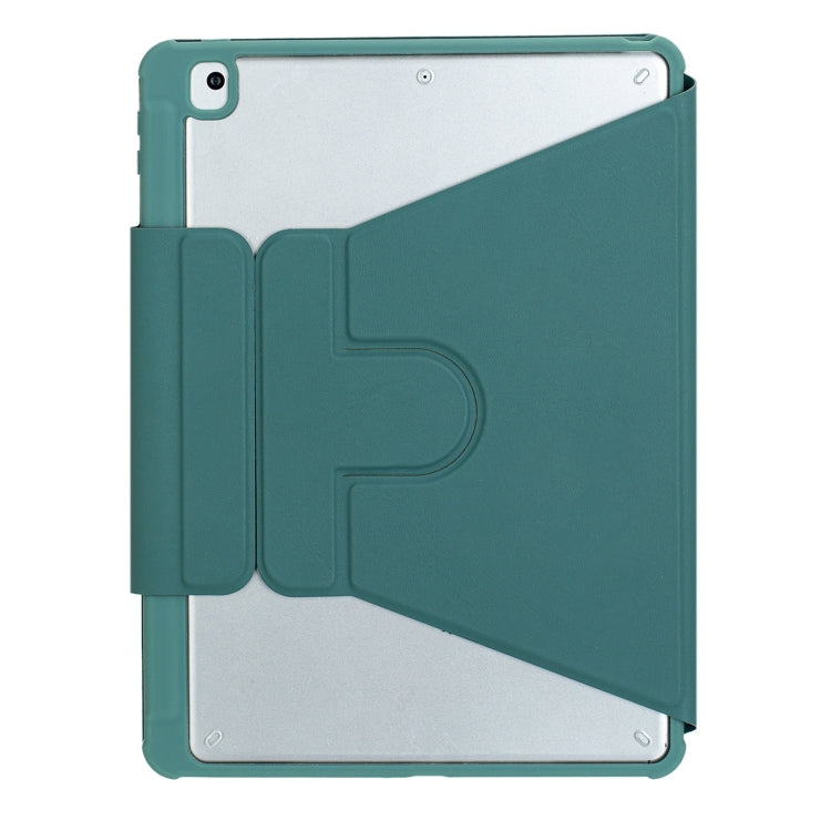 For iPad 10th Gen 10.9 2022 F10B-A 360 Rotation Acrylic Transparent Bluetooth Keyboard Leather Case With Touch Control(Green)