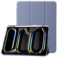 For iPad Pro 13 2024 Clear Acrylic 3-Fold Leather Tablet Case(Lavender Purple) - iPad Pro 13 2024 Cases by PMC TechLife | Online Shopping South Africa | PMC TechLife | Buy Now Pay Later Mobicred