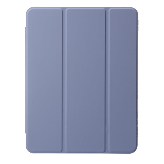 For iPad Pro 13 2024 Clear Acrylic 3-Fold Leather Tablet Case(Lavender Purple)