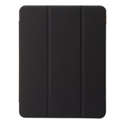 For iPad Air 11 2025 / 2024 Clear Acrylic 3-Fold Leather Tablet Case(Black)