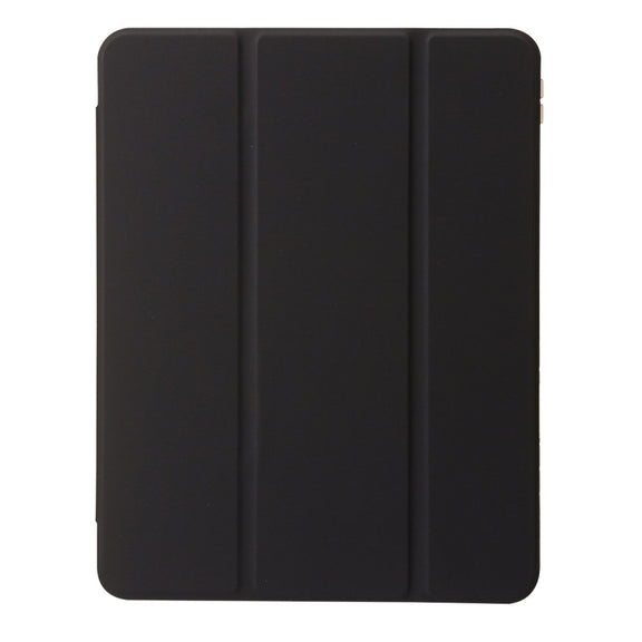 For iPad Air 11 2025 / 2024 Clear Acrylic 3-Fold Leather Tablet Case(Black)