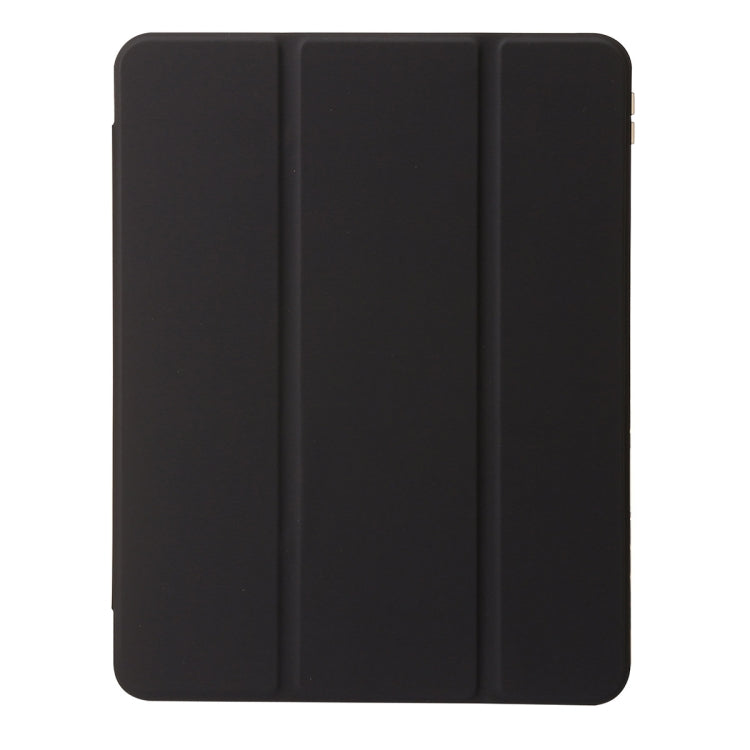 For iPad Air 11 2025 / 2024 Clear Acrylic 3-Fold Leather Tablet Case(Black)
