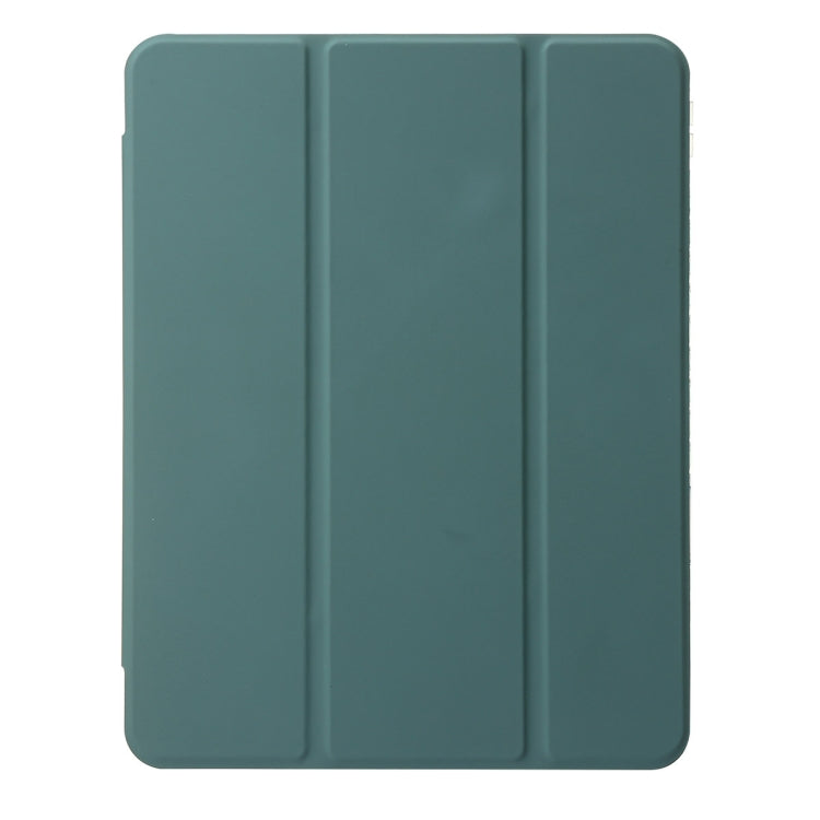For iPad Air 11 2025 / 2024 Clear Acrylic 3-Fold Leather Tablet Case(Dark Green) - iPad Air 11 2025 / 2024 Cases by PMC TechLife | Online Shopping South Africa | PMC TechLife | Buy Now Pay Later Mobicred