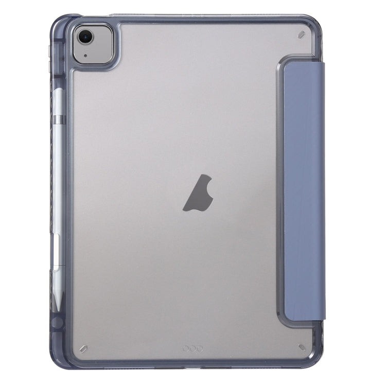 For iPad Air 13 2024 Clear Acrylic 3-Fold Leather Tablet Case(Lavender Purple) - iPad Air 13 2024 Cases by PMC TechLife | Online Shopping South Africa | PMC TechLife | Buy Now Pay Later Mobicred