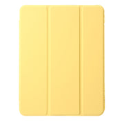 For iPad Air 13 2025 / 2024 Clear Acrylic 3-Fold Leather Tablet Case(Yellow)