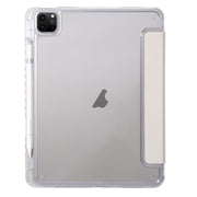 For iPad Pro 11 2024 Clear Acrylic 3-Fold Leather Tablet Case(Grey)
