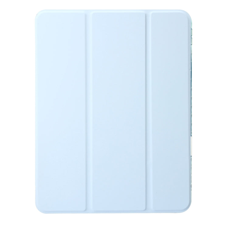 For iPad Pro 11 2024 Clear Acrylic 3-Fold Leather Tablet Case(Ice Blue) - iPad Pro 11 2024 Cases by PMC TechLife | Online Shopping South Africa | PMC TechLife | Buy Now Pay Later Mobicred