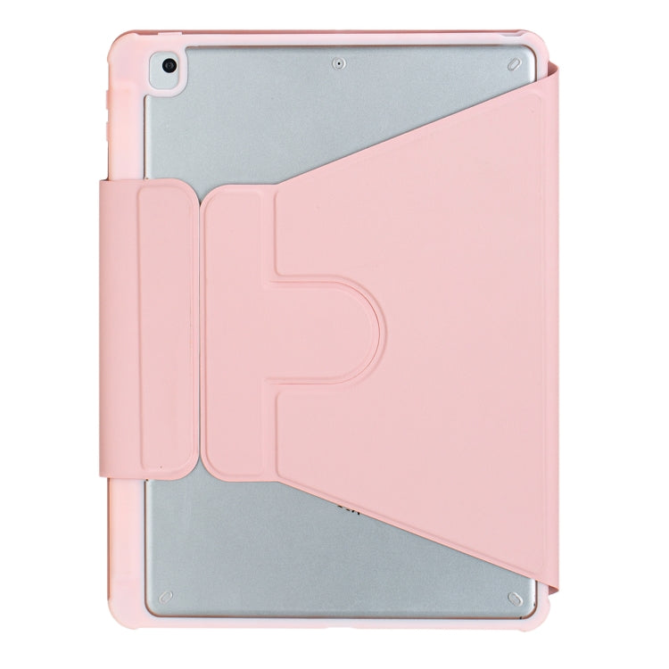 For iPad 10th Gen 10.9 2022 F10B-AS 360 Rotation Acrylic Transparent Bluetooth Keyboard Leather Case With Touch Control / Backlight(Pink) - Universal by PMC TechLife | Online Shopping South Africa | PMC TechLife