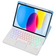For iPad 11 2025 / 10th Gen 10.9 2022 F10B-AS 360 Rotation Acrylic Transparent Bluetooth Keyboard Leather Case With Touch Control / Backlight(Blue) - free shipping - PMC TechLife - Order now!