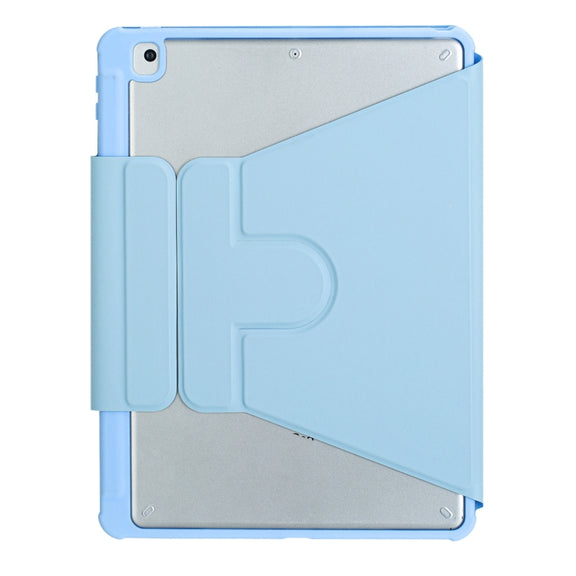For iPad 11 2025 / 10th Gen 10.9 2022 F10B-AS 360 Rotation Acrylic Transparent Bluetooth Keyboard Leather Case With Touch Control / Backlight(Blue)