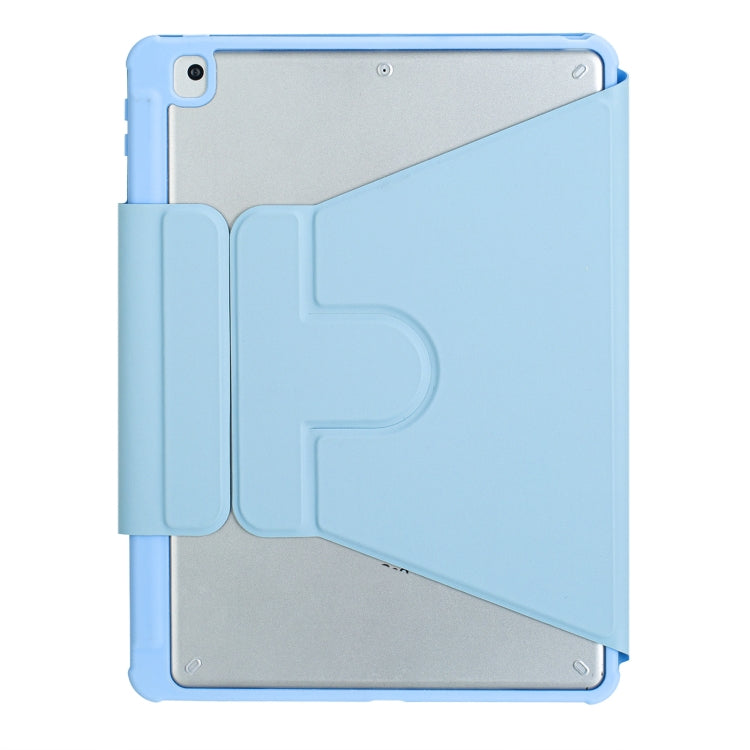 For iPad 11 2025 / 10th Gen 10.9 2022 F10B-AS 360 Rotation Acrylic Transparent Bluetooth Keyboard Leather Case With Touch Control / Backlight(Blue)
