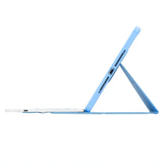For iPad 11 2025 / 10th Gen 10.9 2022 F10B-AS 360 Rotation Acrylic Transparent Bluetooth Keyboard Leather Case With Touch Control / Backlight(Blue)