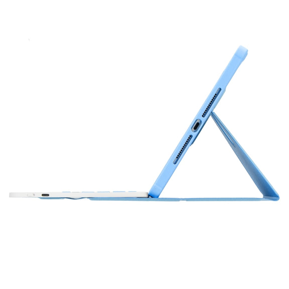 For iPad 11 2025 / 10th Gen 10.9 2022 F10B-AS 360 Rotation Acrylic Transparent Bluetooth Keyboard Leather Case With Touch Control / Backlight(Blue)