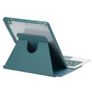For iPad 10th Gen 10.9 2022 F10B-AS 360 Rotation Acrylic Transparent Bluetooth Keyboard Leather Case With Touch Control / Backlight(Green)