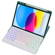 For iPad 11 2025 / 10th Gen 10.9 2022 F10BS 360 Rotation Acrylic Transparent Bluetooth Keyboard Leather Case With Backlight(Green) - Universal by PMC TechLife | Online Shopping South Africa | PMC TechLife | Buy Now Pay Later Mobicred