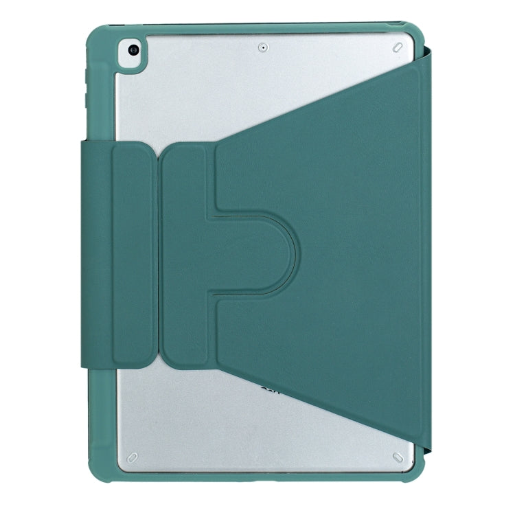For iPad 11 2025 / 10th Gen 10.9 2022 F10BS 360 Rotation Acrylic Transparent Bluetooth Keyboard Leather Case With Backlight(Green)