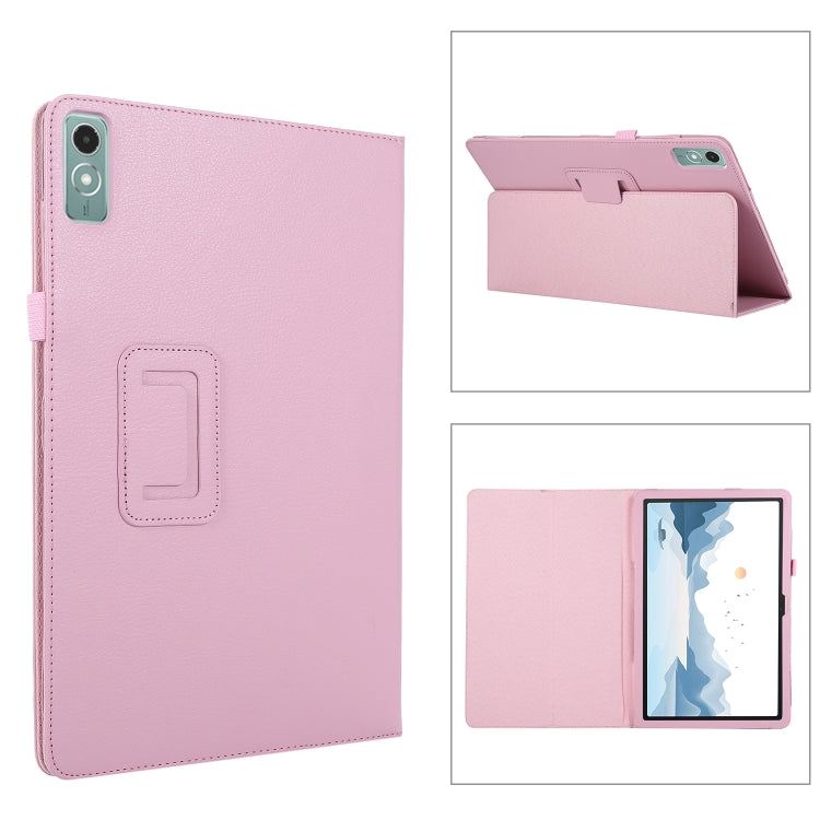 For Lenovo Xiaoxin Pad 11 2024 / M11 Litchi Texture Leather Tablet Case(Pink) - Lenovo by PMC Jewellery | Online Shopping South Africa | PMC Jewellery | Buy Now Pay Later Mobicred