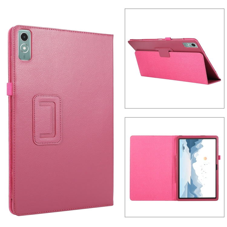 For Lenovo Xiaoxin Pad 11 2024 / M11 Litchi Texture Leather Tablet Case(Rose Red) - Lenovo by PMC Jewellery | Online Shopping South Africa | PMC Jewellery | Buy Now Pay Later Mobicred