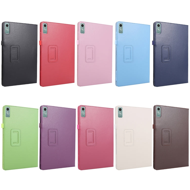 For Lenovo Xiaoxin Pad 11 2024 / M11 Litchi Texture Leather Tablet Case(Rose Red) - Lenovo by PMC Jewellery | Online Shopping South Africa | PMC Jewellery | Buy Now Pay Later Mobicred