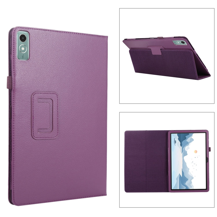 For Lenovo Xiaoxin Pad 11 2024 / M11 Litchi Texture Leather Tablet Case(Purple) - Lenovo by PMC Jewellery | Online Shopping South Africa | PMC Jewellery | Buy Now Pay Later Mobicred