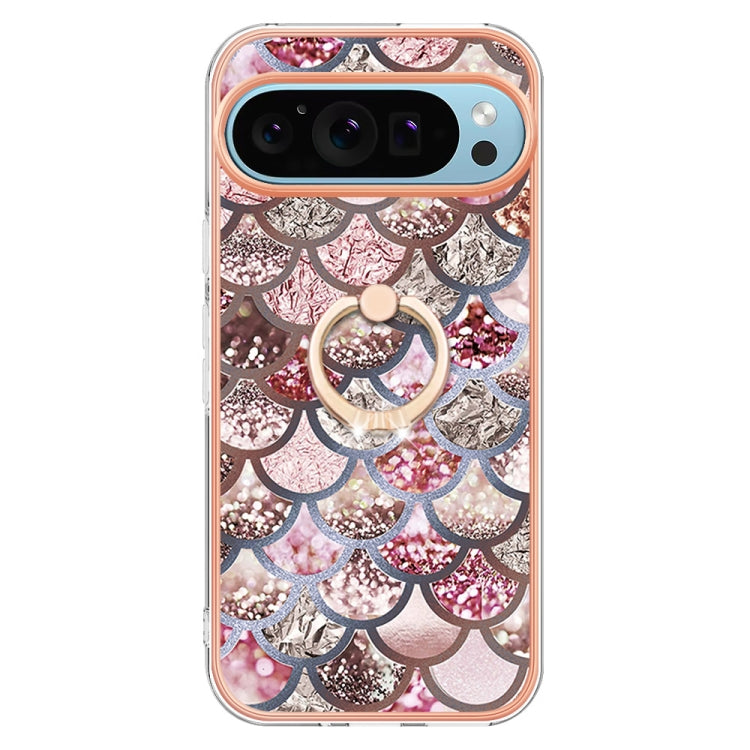 For Google Pixel 9 Pro XL Electroplating IMD TPU Phone Case with Ring(Pink Scales) - Google Cases by PMC TechLife | Online Shopping South Africa | PMC TechLife | Buy Now Pay Later Mobicred
