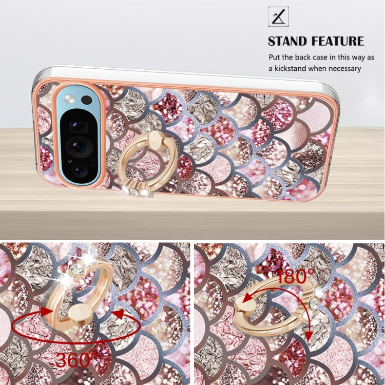 For Google Pixel 9 Pro XL Electroplating IMD TPU Phone Case with Ring(Pink Scales) - Google Cases by PMC TechLife | Online Shopping South Africa | PMC TechLife | Buy Now Pay Later Mobicred