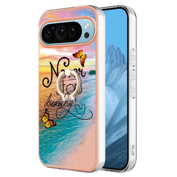 For Google Pixel 9 Pro XL Electroplating IMD TPU Phone Case with Ring(Dream Butterfly)