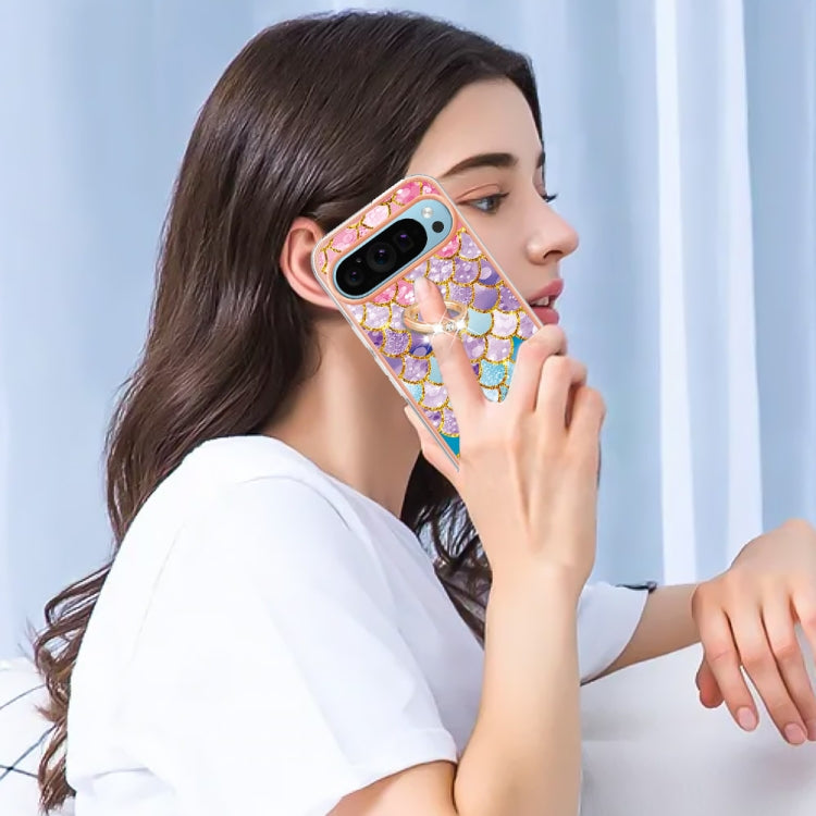 For Google Pixel 9 / 9 Pro Electroplating IMD TPU Phone Case with Ring(Colorful Scales) - Google Cases by PMC TechLife | Online Shopping South Africa | PMC TechLife | Buy Now Pay Later Mobicred