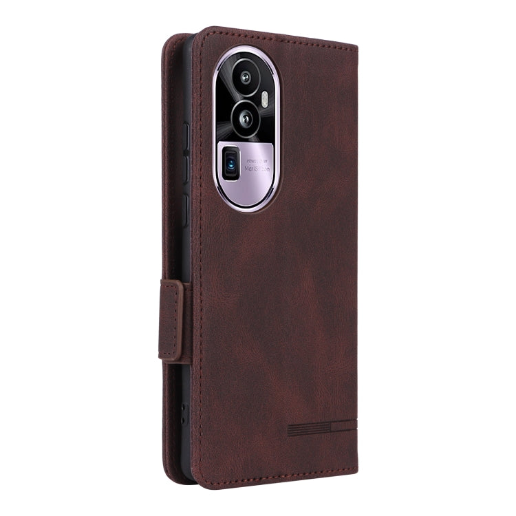For OPPO Reno10 Pro+ Magnetic Clasp Leather Phone Case(Brown) - OPPO Cases by PMC TechLife | Online Shopping South Africa | PMC TechLife