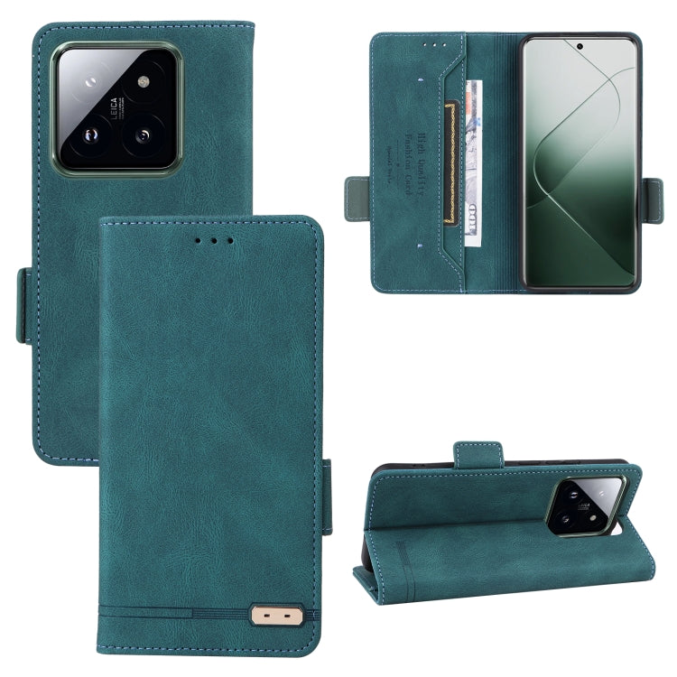 For Xiaomi 14 Pro Magnetic Clasp Leather Phone Case(Green) - 14 Pro Cases by PMC TechLife | Online Shopping South Africa | PMC TechLife | Buy Now Pay Later Mobicred