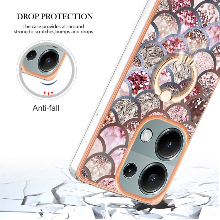 For Xiaomi Redmi Note 13 Pro 4G/Poco M6 Pro 4G Electroplating IMD TPU Phone Case with Ring(Pink Scales) - Note 13 Pro Cases by PMC TechLife | Online Shopping South Africa | PMC TechLife | Buy Now Pay Later Mobicred