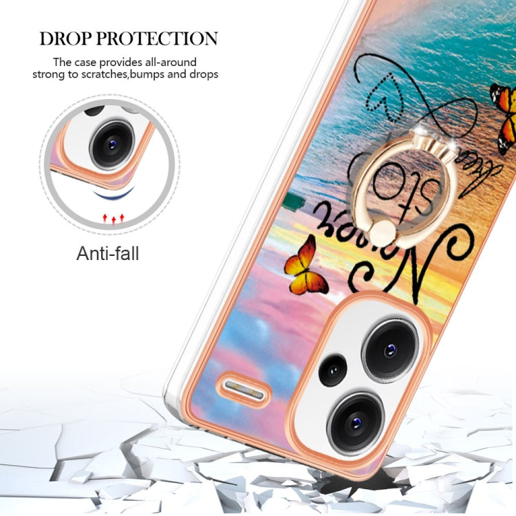 For Xiaomi Redmi Note 13 Pro+ 5G Electroplating IMD TPU Phone Case with Ring(Dream Butterfly) - Note 13 Pro+ Cases by PMC TechLife | Online Shopping South Africa | PMC TechLife | Buy Now Pay Later Mobicred