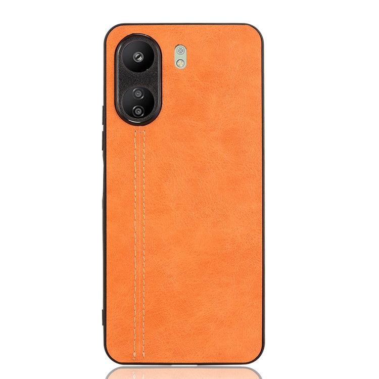 For Xiaomi Redmi 13C 4G / Poco C65 Sewing Cow Pattern Skin PC + PU + TPU Phone Case(Orange) - 13C Cases by PMC TechLife | Online Shopping South Africa | PMC TechLife | Buy Now Pay Later Mobicred