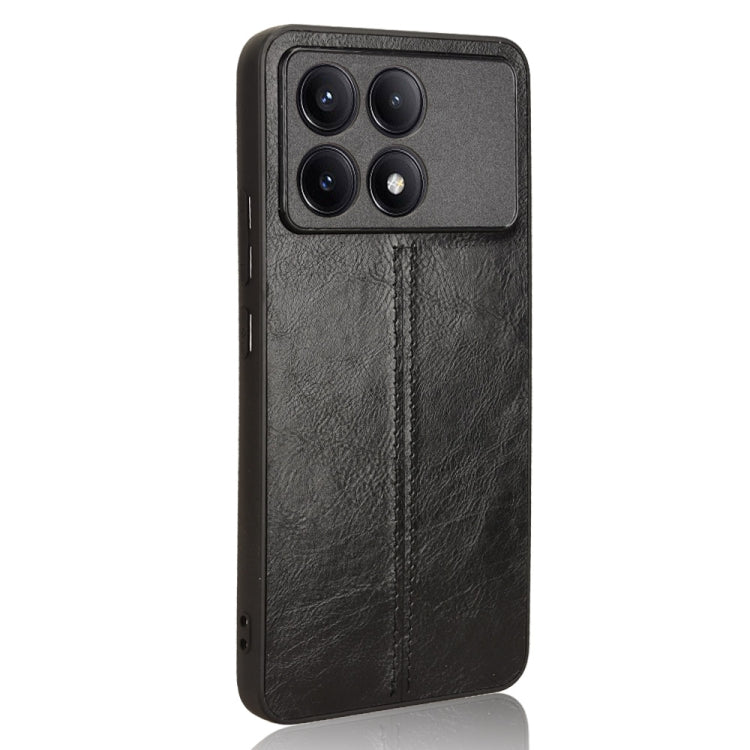 For Xiaomi Redmi K70 / K70 Pro Sewing Cow Pattern Skin PC + PU + TPU Phone Case(Black)